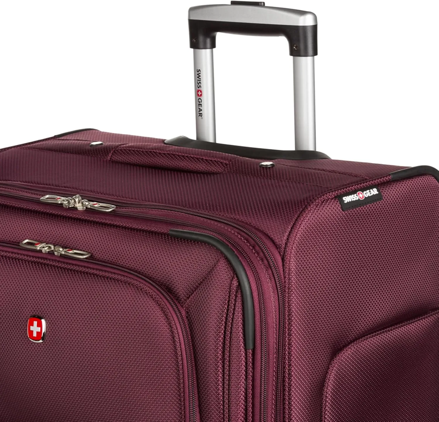 SwissGear Sion Softside Expandable Luggage, Merlot, Checked-Large 29-Inch