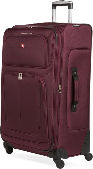 SwissGear Sion Softside Expandable Luggage, Merlot, Checked-Large 29-Inch