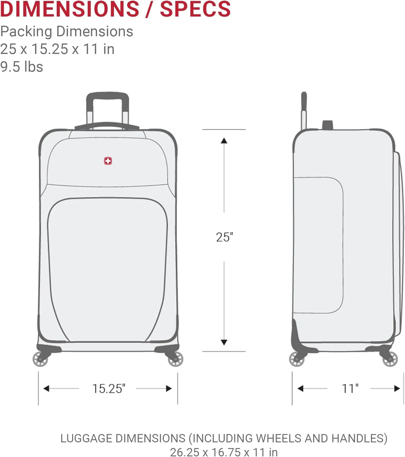 SwissGear Sion Softside Expandable Luggage, Merlot, Checked-Medium 25-Inch