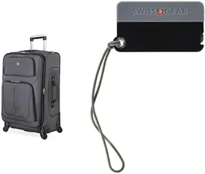 SwissGear Sion Softside Expandable Roller Luggage and Luggage ID Tag