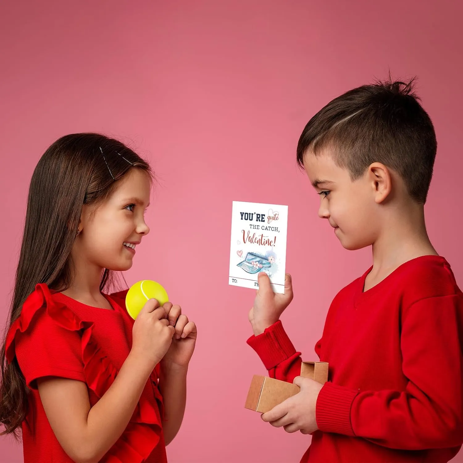 Syhood 36 Set Valentine's Day Tennis Themed Card and Foam Stress Balls for Kids Valentine's Day Classroom Exchange Gift School Prizes and Events Party Favor Supplies