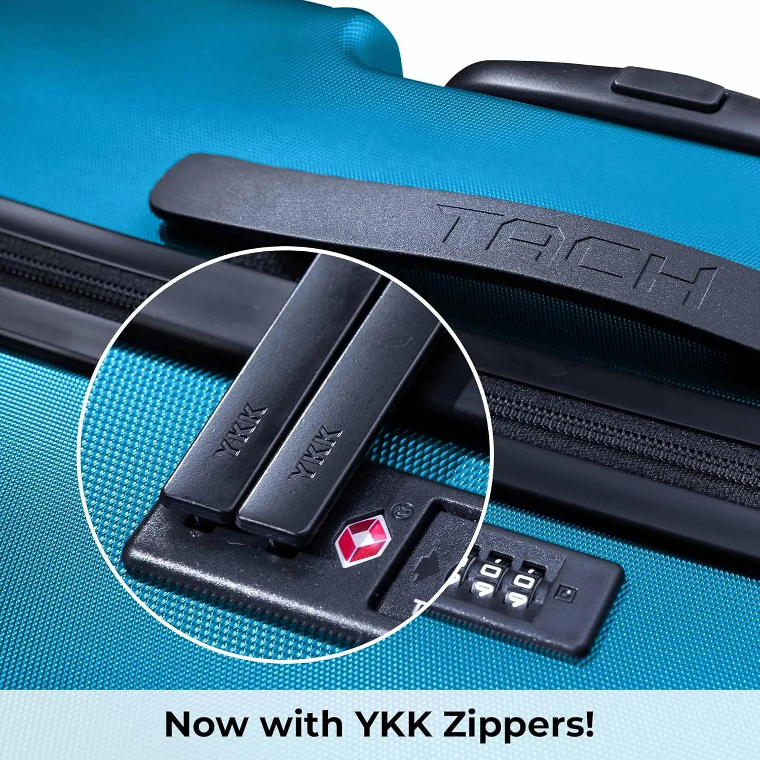 Tach V3.1 Hard Shell 3 Piece Luggage Set - 20, 24 & 28 inch Luggage | Carry On, Medium & Large Checked Suitcases | Patented Built-In Connecting System | Rolling Suitcase Links 9 Bags (Blue)
