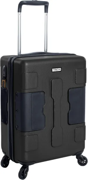 Tach V3.1 Hard Shell Carry On Luggage 20 inch | Carry on Luggage with Spinner Wheels & Patented Built-In Connecting System | One Piece Rolling Suitcase Links 9 Bags At Once (Black)