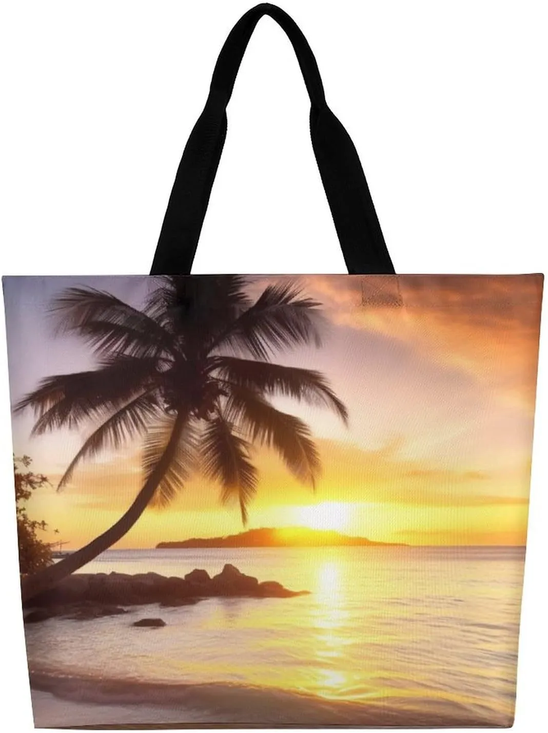 Tahiti Beach Tote Bags, Reusable Grocery Bags, Large Shopping Bag, Shoulder Bag for Women