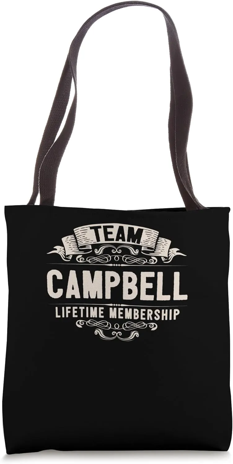 Team Campbell Lifetime Membership Retro Last Name Vintage Tote Bag