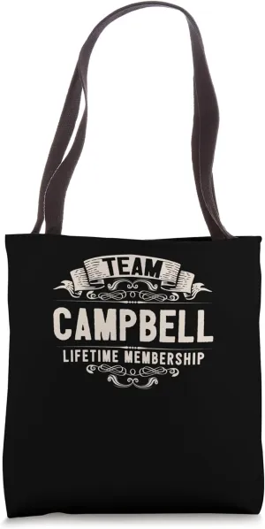 Team Campbell Lifetime Membership Retro Last Name Vintage Tote Bag