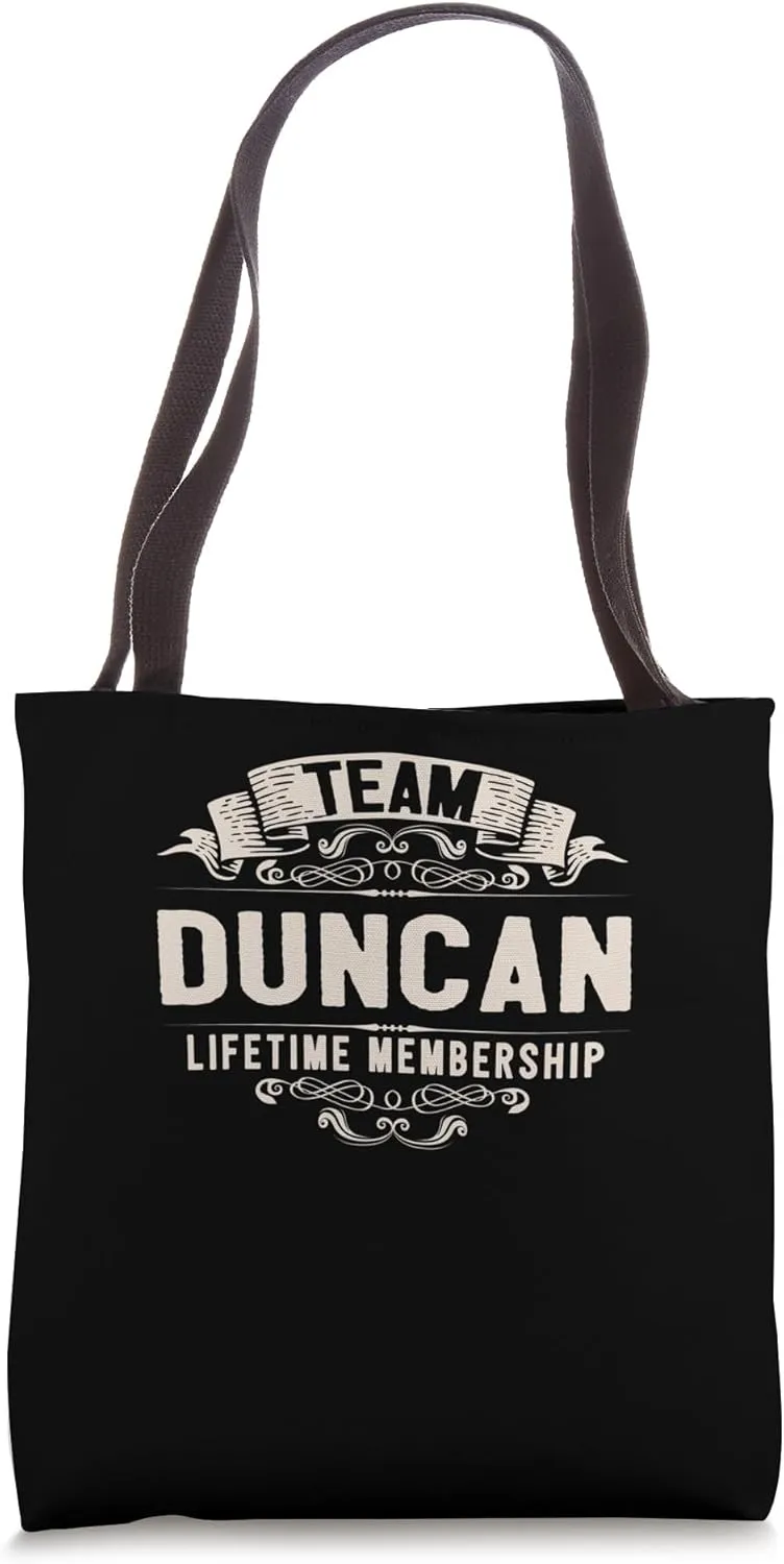 Team Duncan Lifetime Membership Retro Last Name Vintage Tote Bag