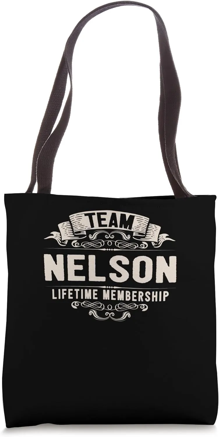 Team Nelson Lifetime Membership Retro Last Name Vintage Tote Bag