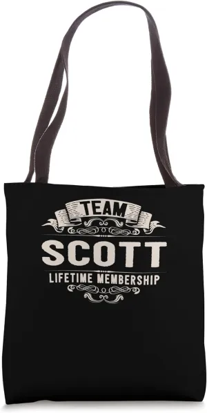 Team Scott Lifetime Membership Retro Last Name Vintage Tote Bag