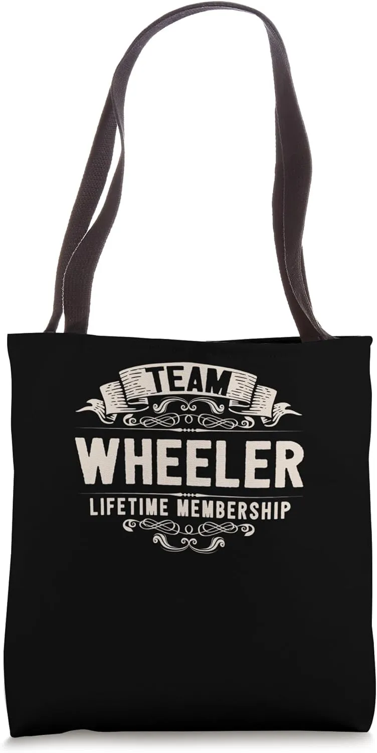 Team Wheeler Lifetime Membership Retro Last Name Vintage Tote Bag