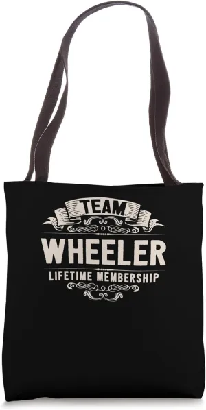 Team Wheeler Lifetime Membership Retro Last Name Vintage Tote Bag