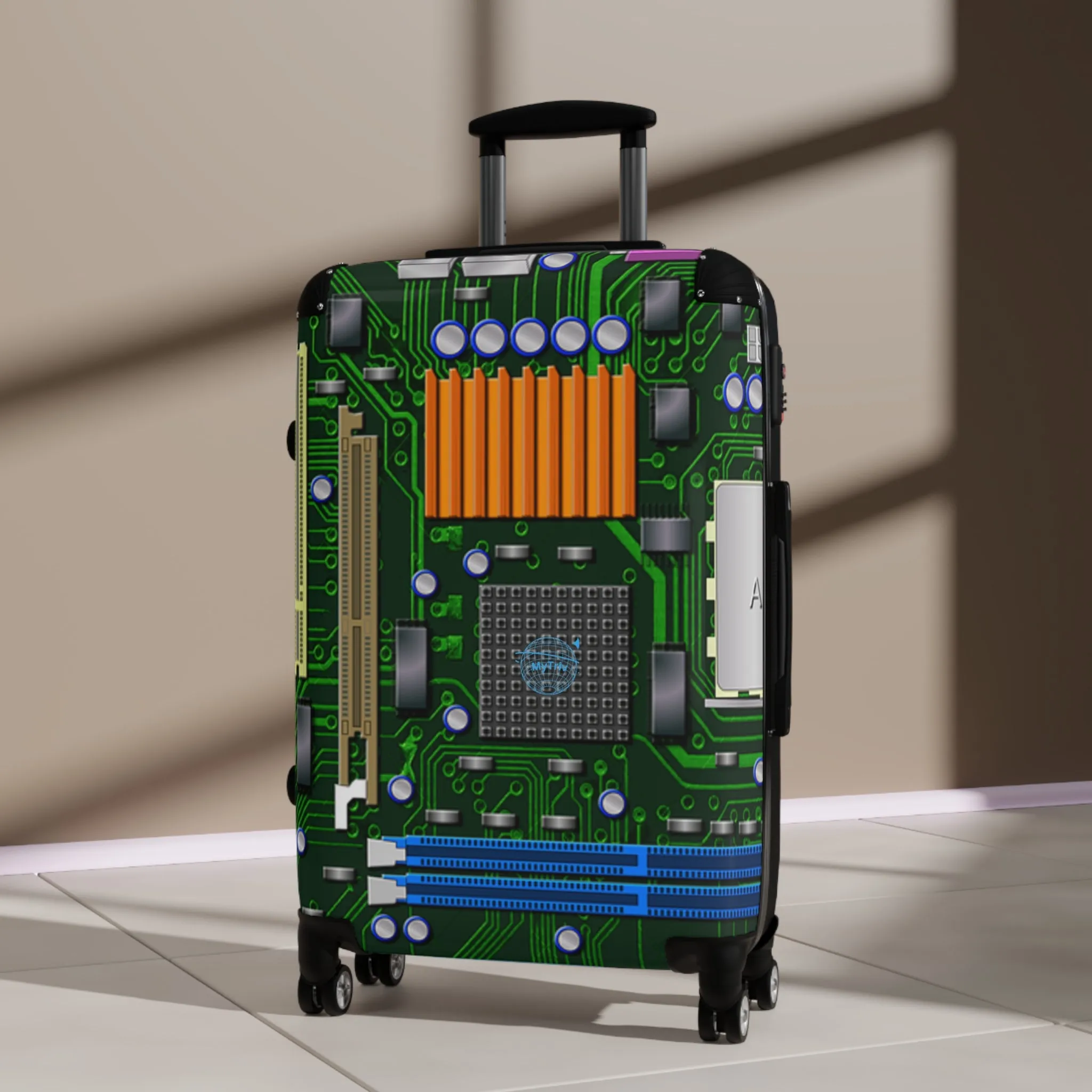 Tech-Inspired Carry-On Suitcase for Travel Enthusiasts