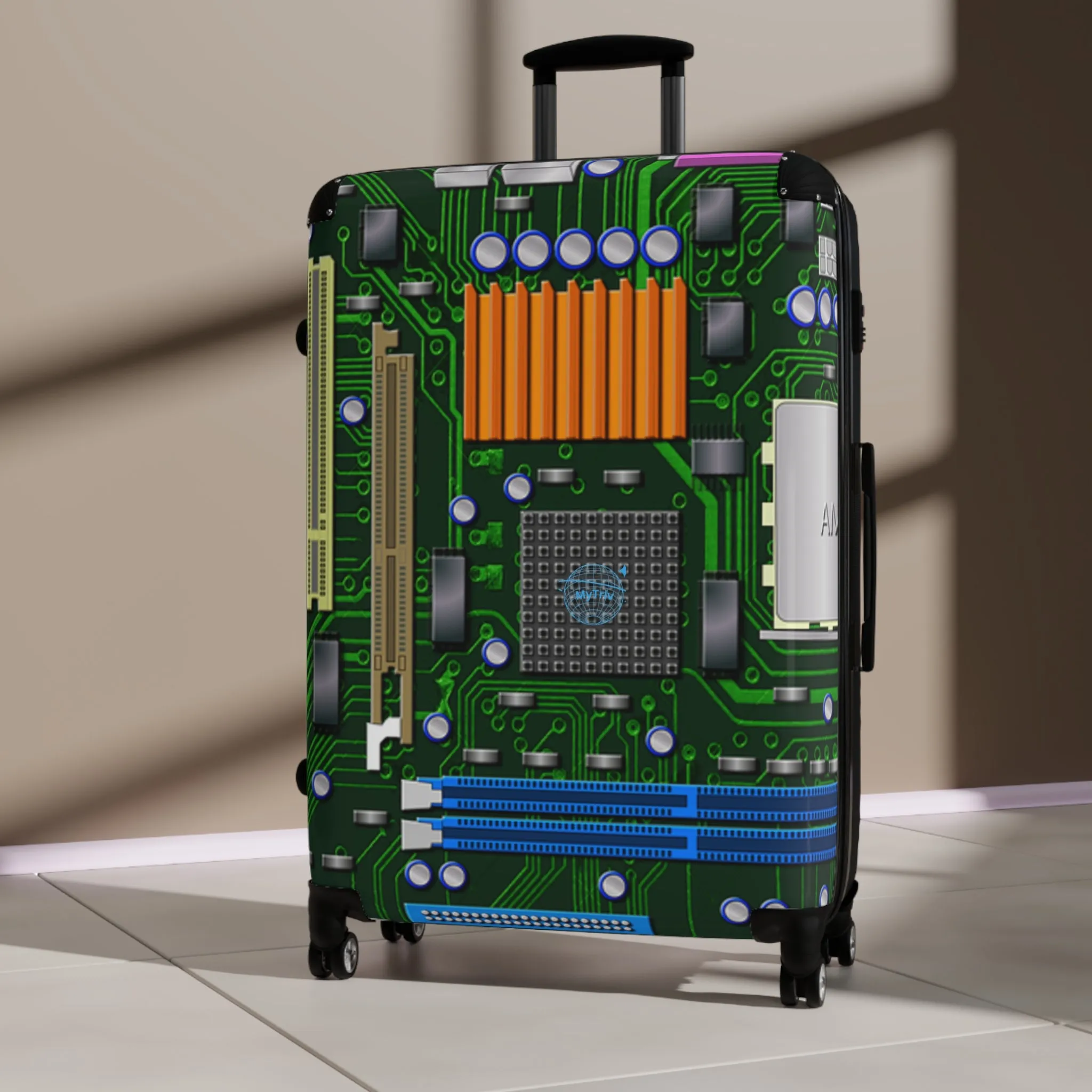 Tech-Inspired Carry-On Suitcase for Travel Enthusiasts