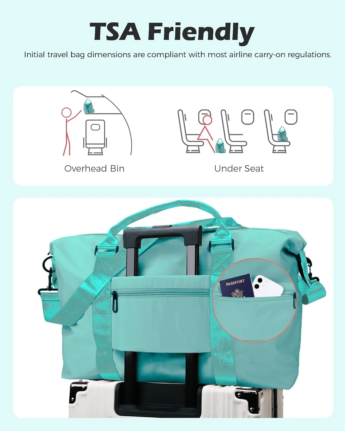Teen Girl Gift, Birthday Gift, Initial Travel Bag, Sports Bag, Personalized Weekender Bag, Monogram Overnight Bag Gift for Her,Cool Gifts Girls (Letter I)