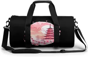 Temple Flowers Gym Bag Workout Sports Bag Lightweight Tote Duffel Bag Travel Weekender Bag for Women Men