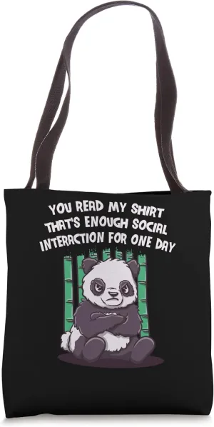 Thats Enough Social Interaction for One Day Funny Introvert Tote Bag
