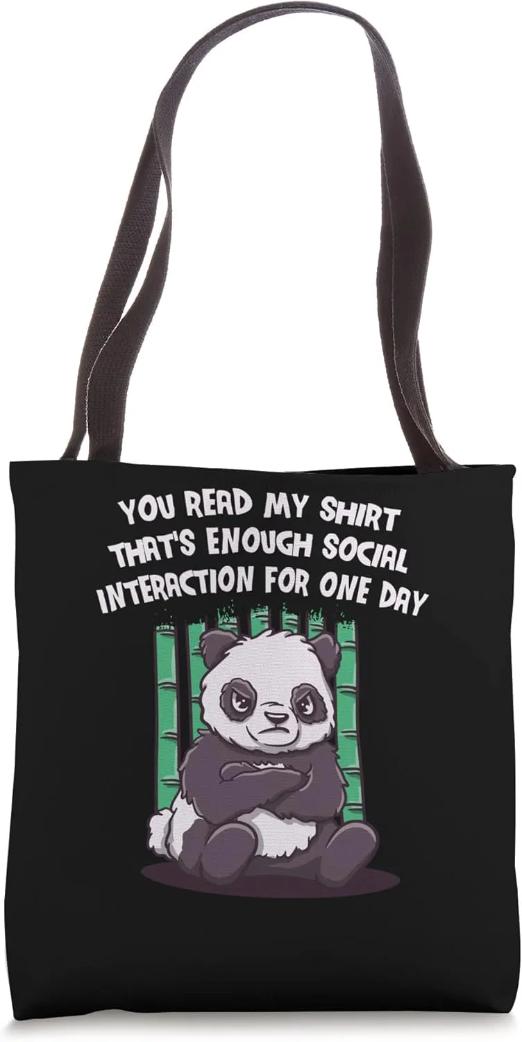 Thats Enough Social Interaction for One Day Funny Introvert Tote Bag