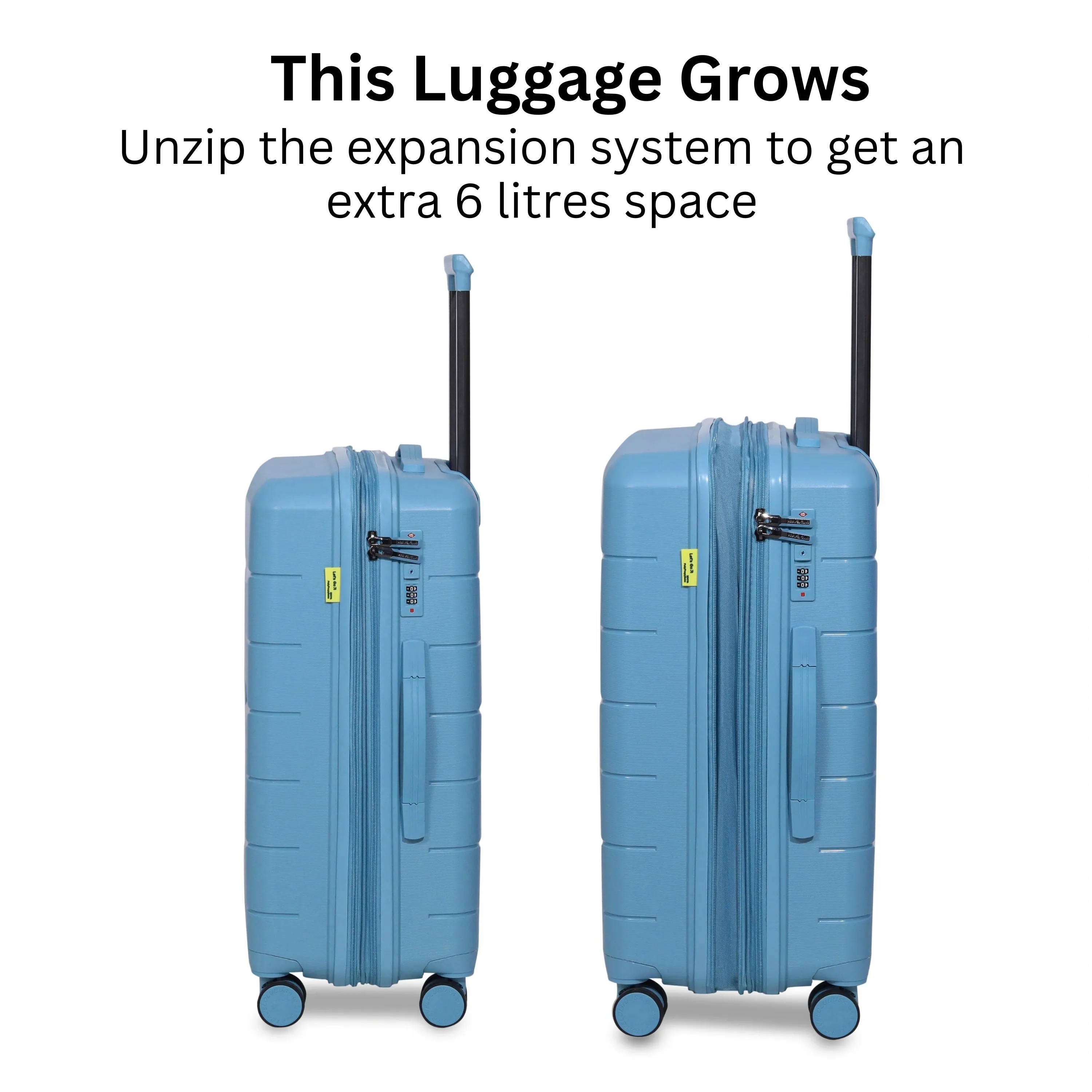 The Orlando Light Blue - Unbreakable Expandable Luggage