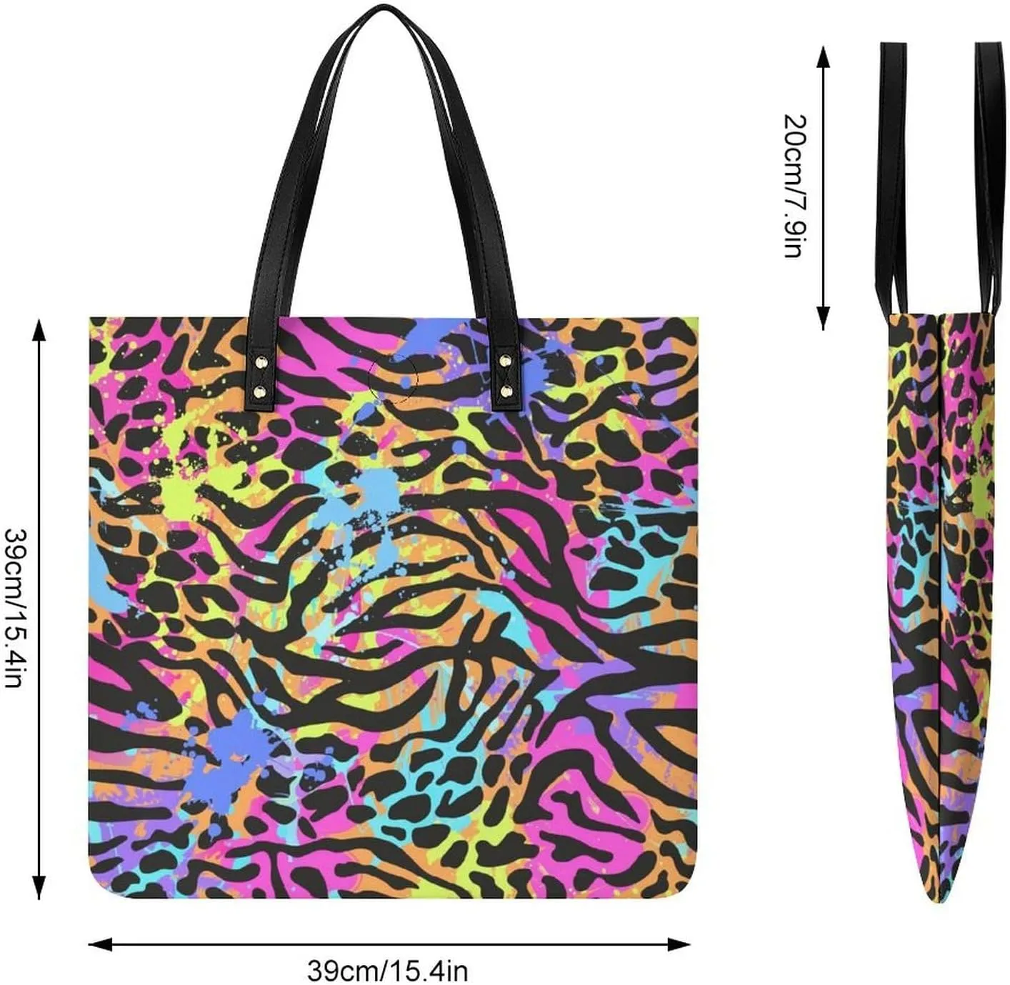 TigerPrint Fashionable All Printed Leather Handbag Unisex