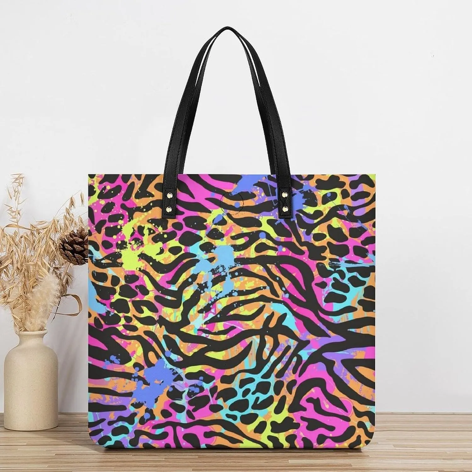 TigerPrint Fashionable All Printed Leather Handbag Unisex