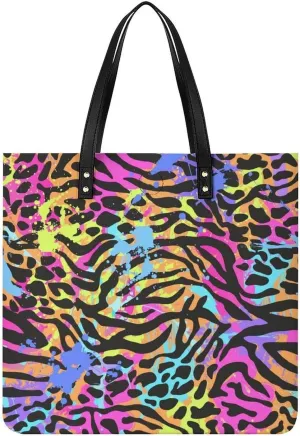 TigerPrint Fashionable All Printed Leather Handbag Unisex