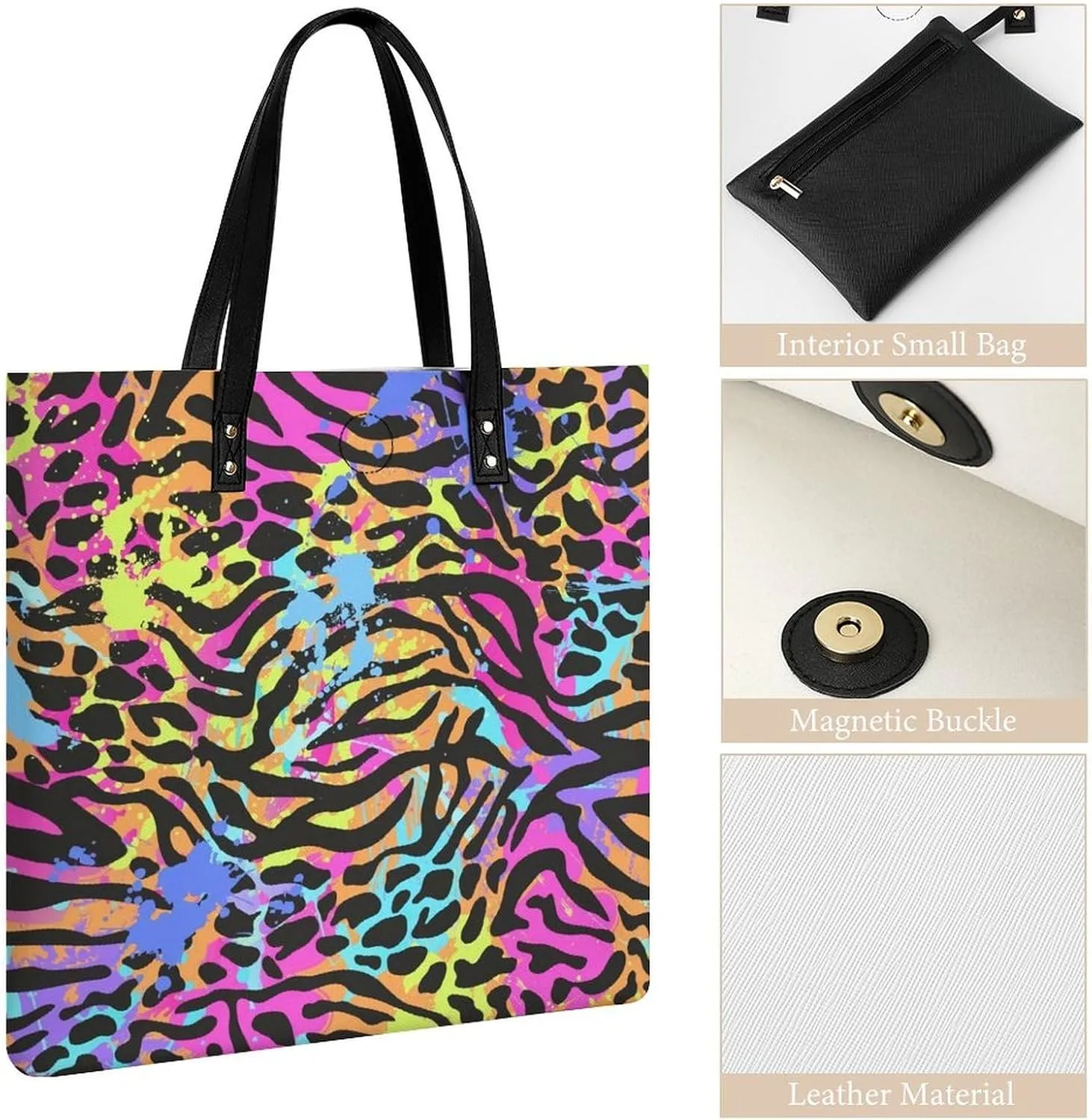 TigerPrint Fashionable All Printed Leather Handbag Unisex