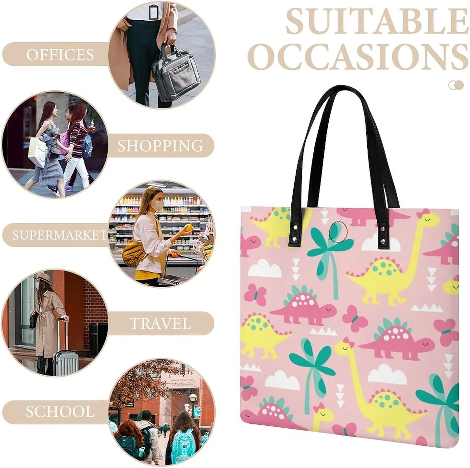 TigerPrint Fashionable All Printed Leather Handbag Unisex