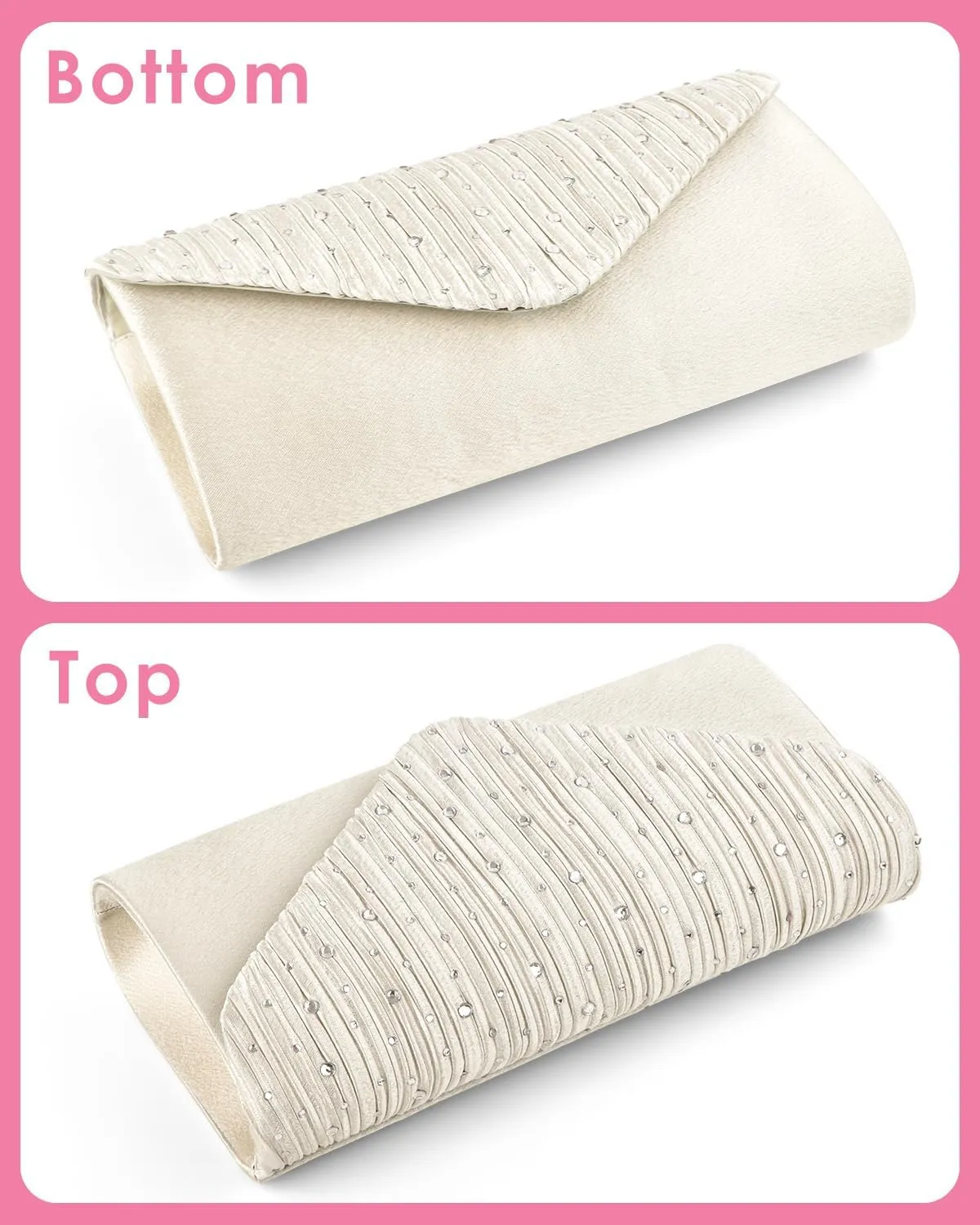 TINDTOP Evening Clutch Purses for Women Handbags for Formal Wedding Party Cocktail Prom Crossbody Shoulder Envelope Bag
