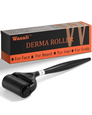 Titanium Derma Roller for Scalp Hair beard Microneedle Roller For face Micro Needling Beard Roller Personal Use Microdermabrasion skincare Tool For Men Women 0.3mm (1200 Needles）