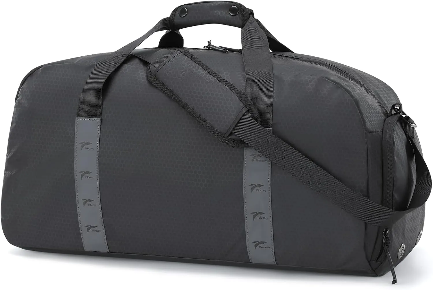 Tolaccea Gym Bag for Men Women, Large Sport Duffel Bag with Shoe Compartment Wet Compartment, Travel Duffel Bag Backpack, Weekend Bag Carry On Backpack for Gym, Travel, Fitness, Workout (Black, 42L)