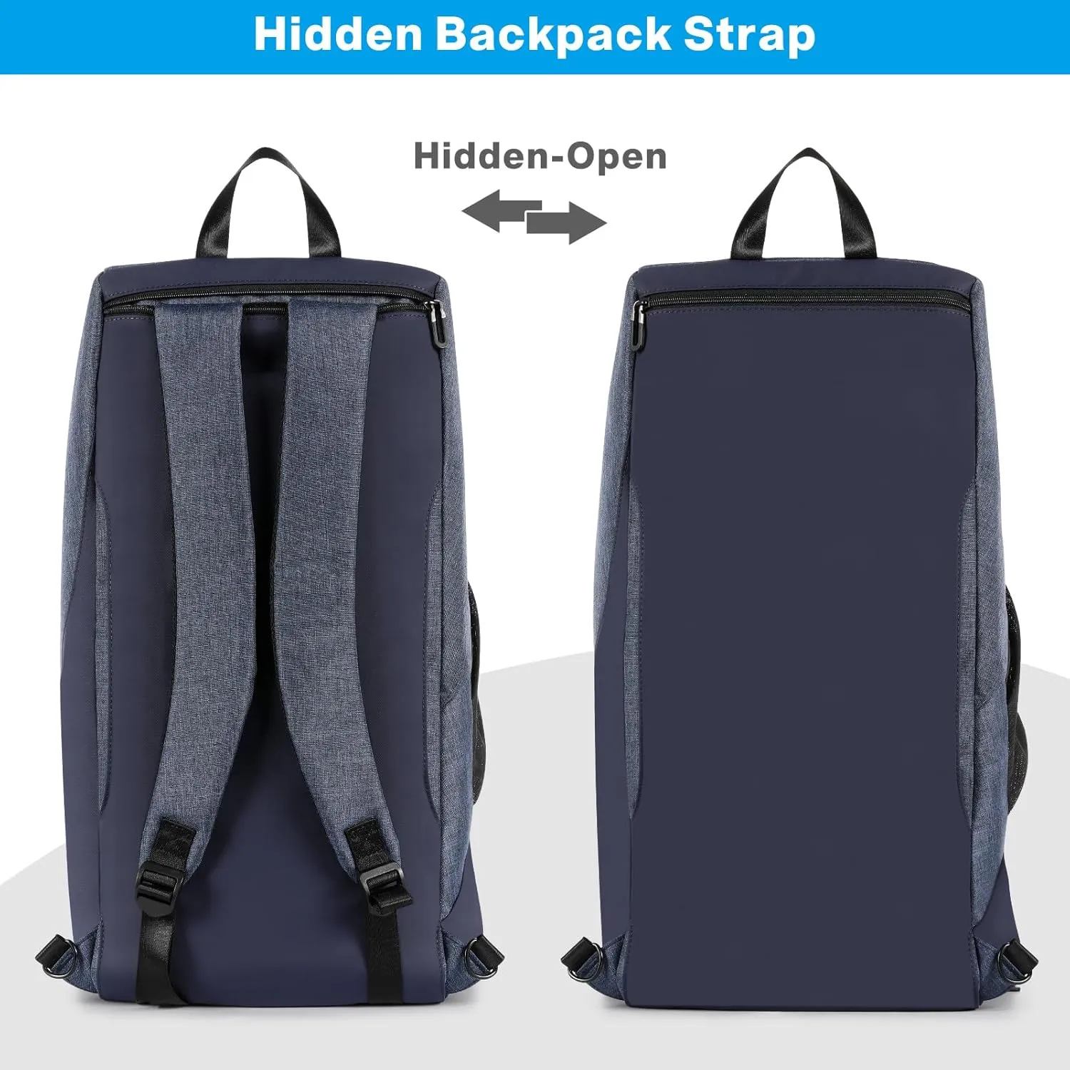 Tolaccea Gym Bag for Men Women, Large Sport Duffel Bag with Shoe Compartment Wet Compartment, Travel Duffel Bag Backpack, Weekend Bag Carry On Backpack for Gym, Travel, Fitness, Workout (Blue, 47L)