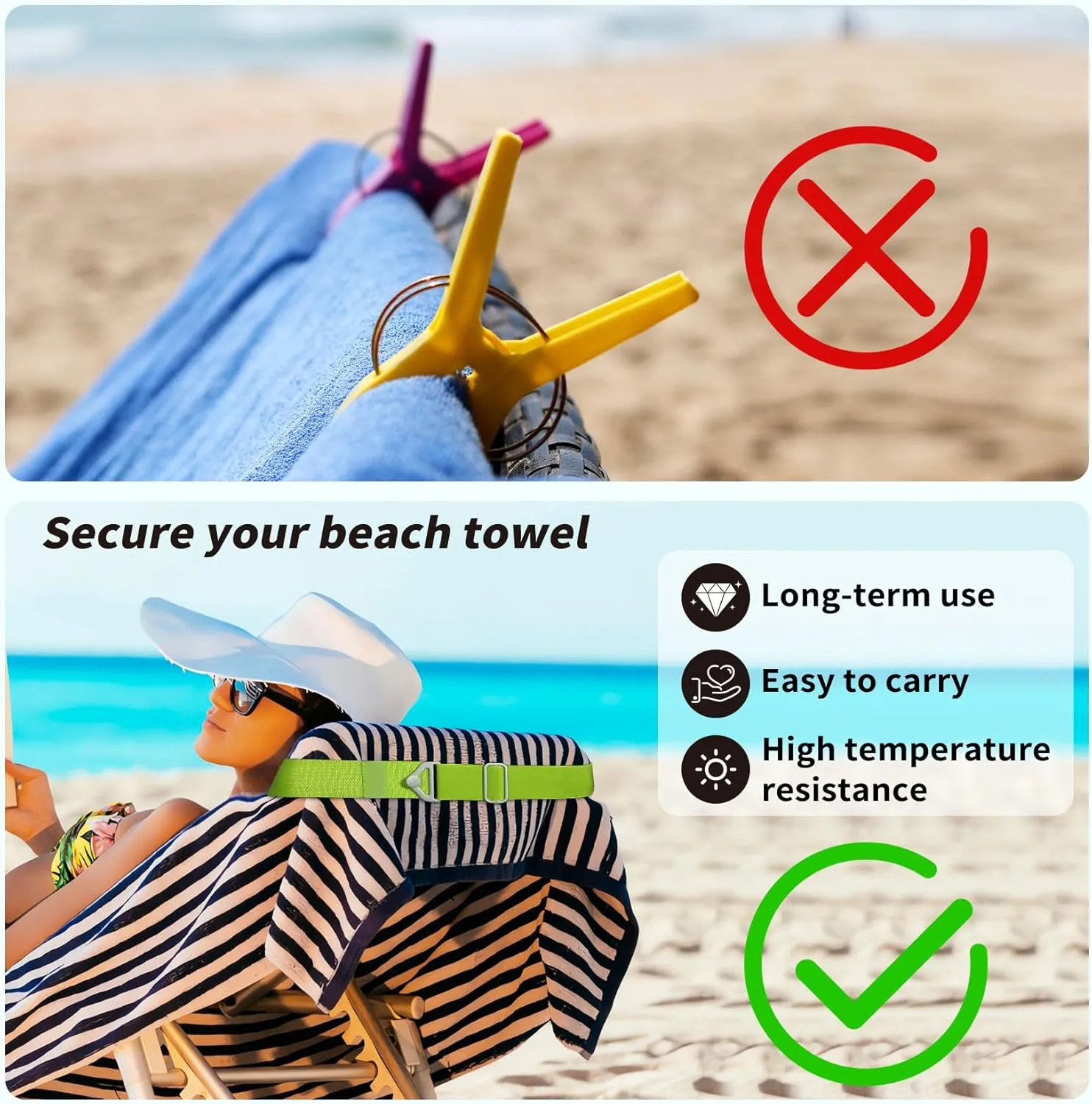 TOOVREN 2-in-1 Travel Belt for Luggage Straps Add a Bag Bungees Suitcase Luggage Strap Over Handle Suitcases Belt for Carry On Bag Adjustable Backpack Attachment Airport Travel Accessories Green