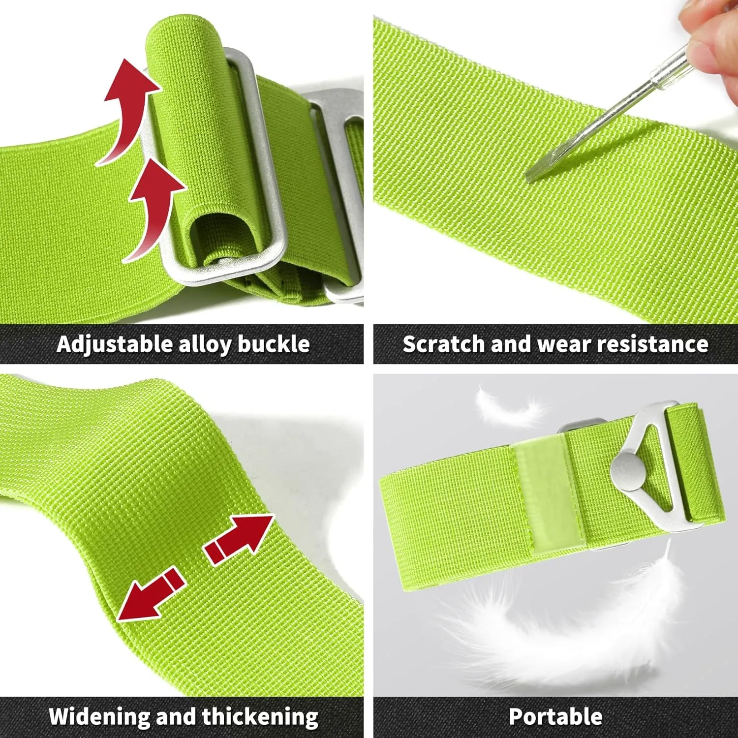 TOOVREN 2-in-1 Travel Belt for Luggage Straps Add a Bag Bungees Suitcase Luggage Strap Over Handle Suitcases Belt for Carry On Bag Adjustable Backpack Attachment Airport Travel Accessories Green