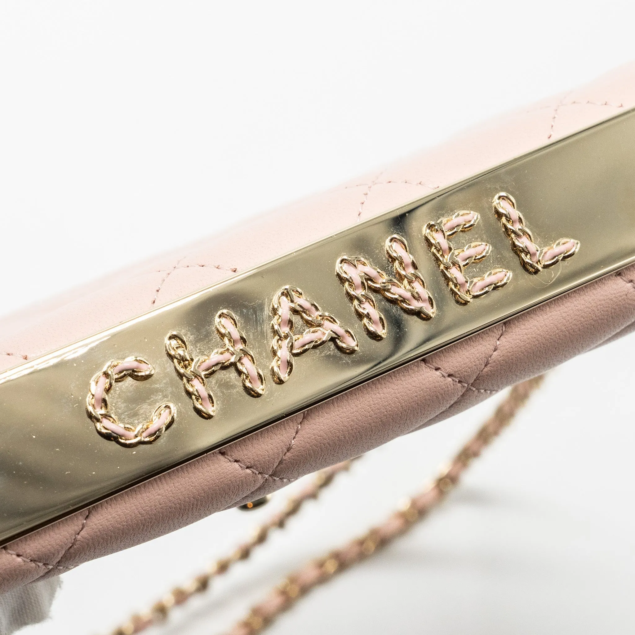 Top-tier (microchip) CHANEL L Wallet Quilted Lambskin Trendy On Affordable luxury Chain Pink CC Light