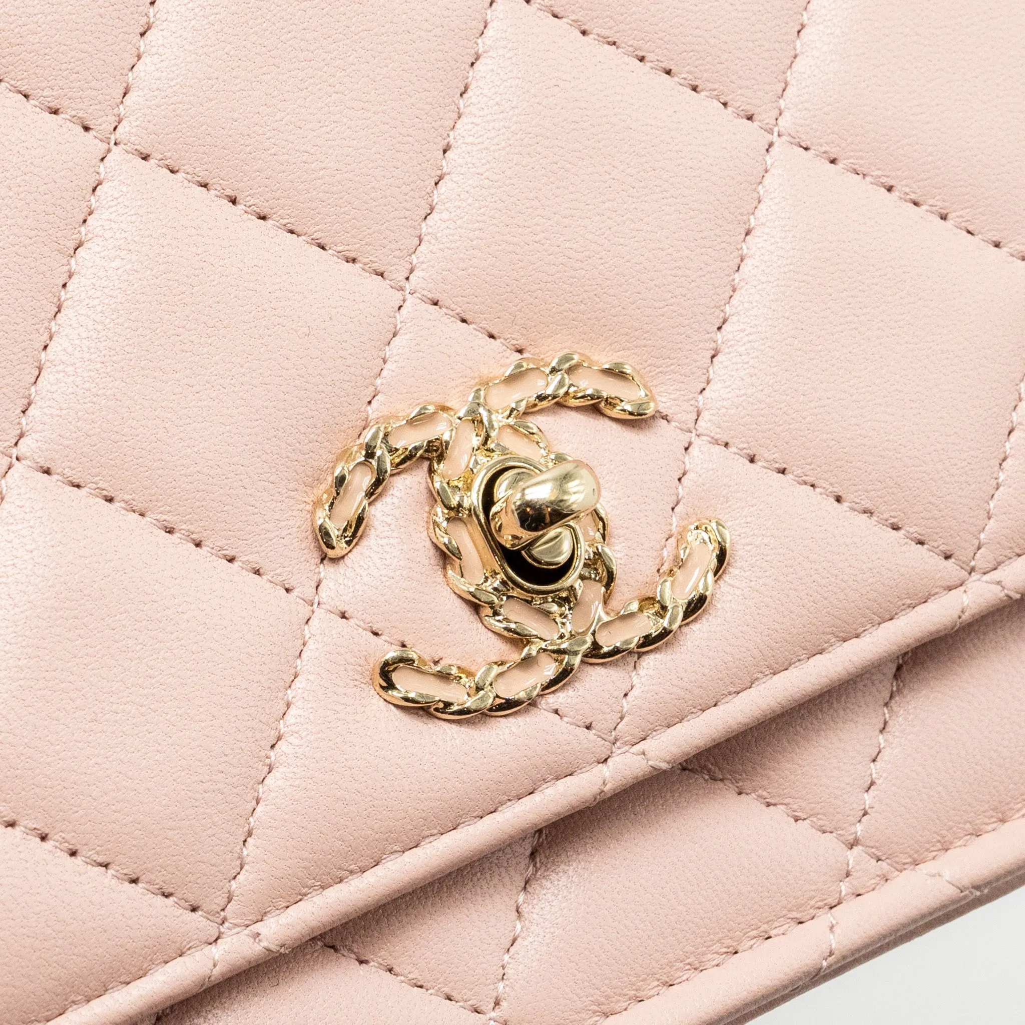 Top-tier (microchip) CHANEL L Wallet Quilted Lambskin Trendy On Affordable luxury Chain Pink CC Light