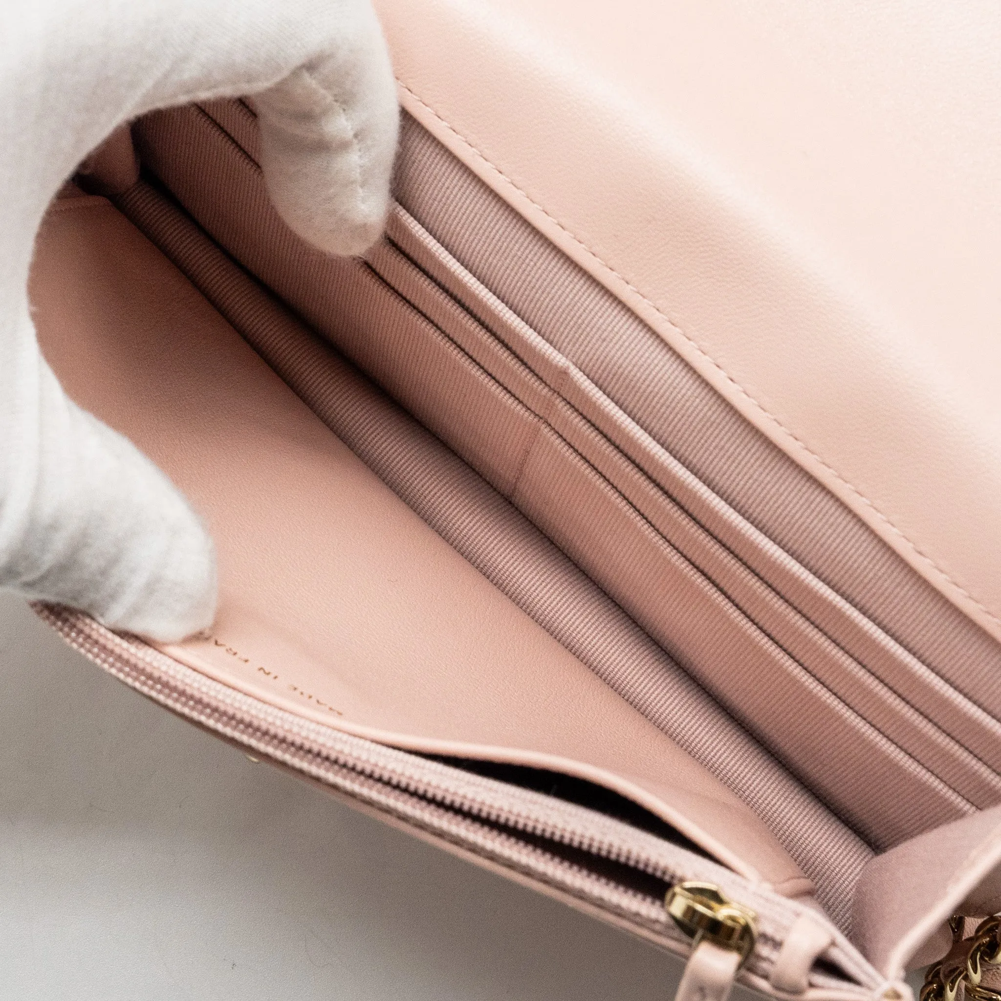 Top-tier (microchip) CHANEL L Wallet Quilted Lambskin Trendy On Affordable luxury Chain Pink CC Light