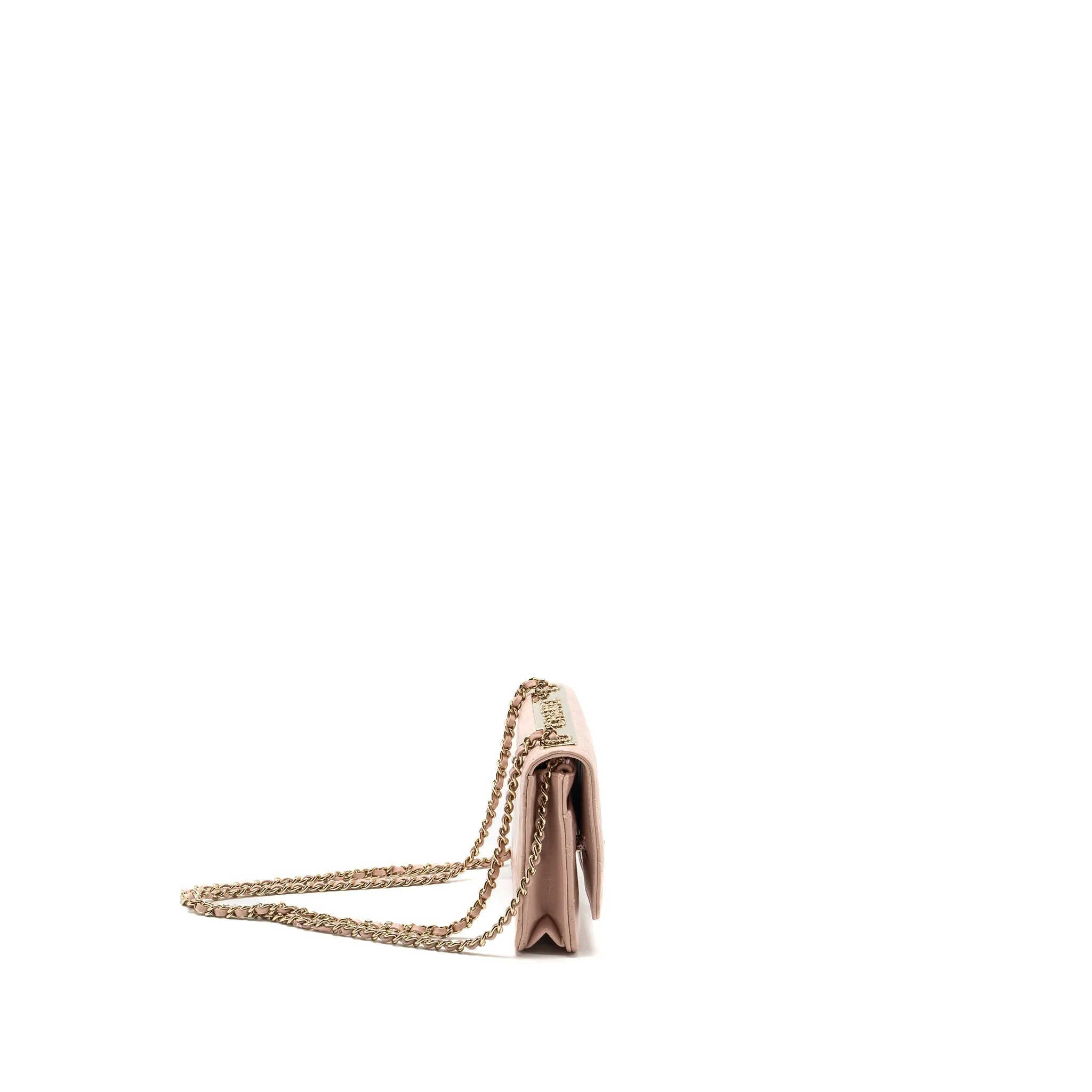 Top-tier (microchip) CHANEL L Wallet Quilted Lambskin Trendy On Affordable luxury Chain Pink CC Light