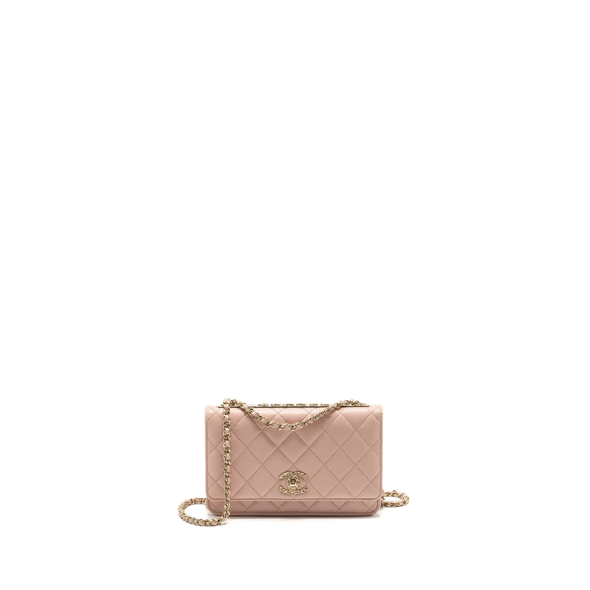 Top-tier (microchip) CHANEL L Wallet Quilted Lambskin Trendy On Affordable luxury Chain Pink CC Light