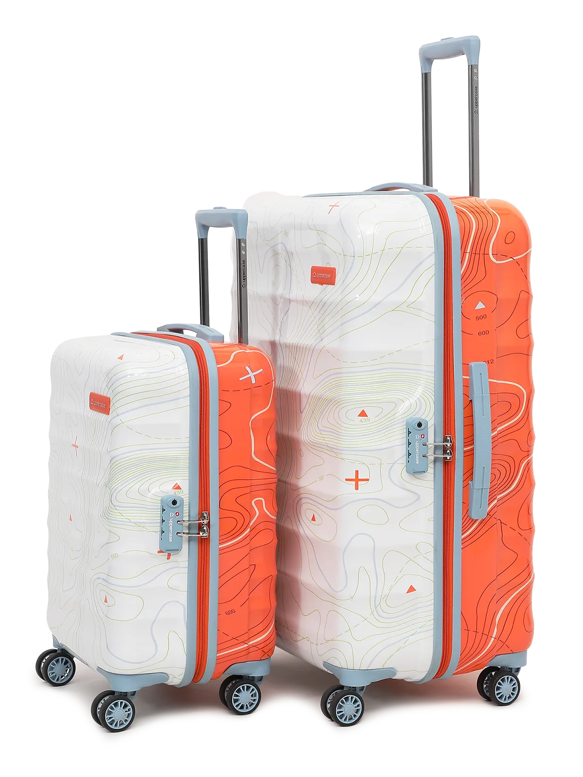 Topo Orange and White Set of 2 (S L) Trolley