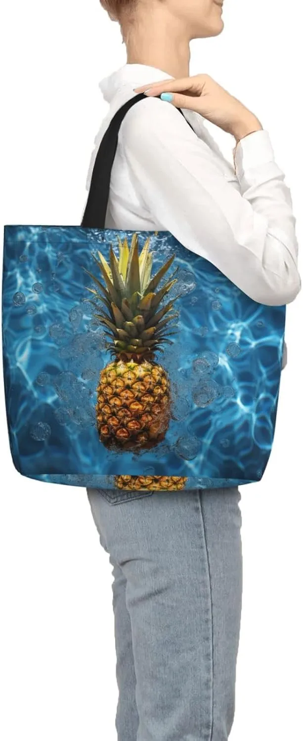 Tote Bag for Women Grocery Bag Reusable Shopping Bag Rainbow Flower Sea Handbag Foldable Shoulder Bag