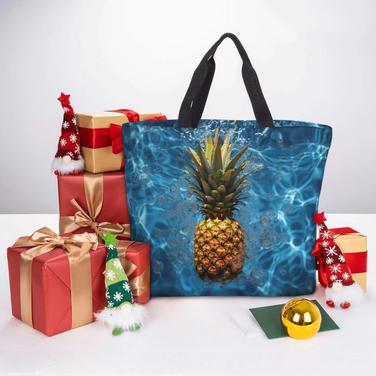 Tote Bag for Women Grocery Bag Reusable Shopping Bag Rainbow Flower Sea Handbag Foldable Shoulder Bag