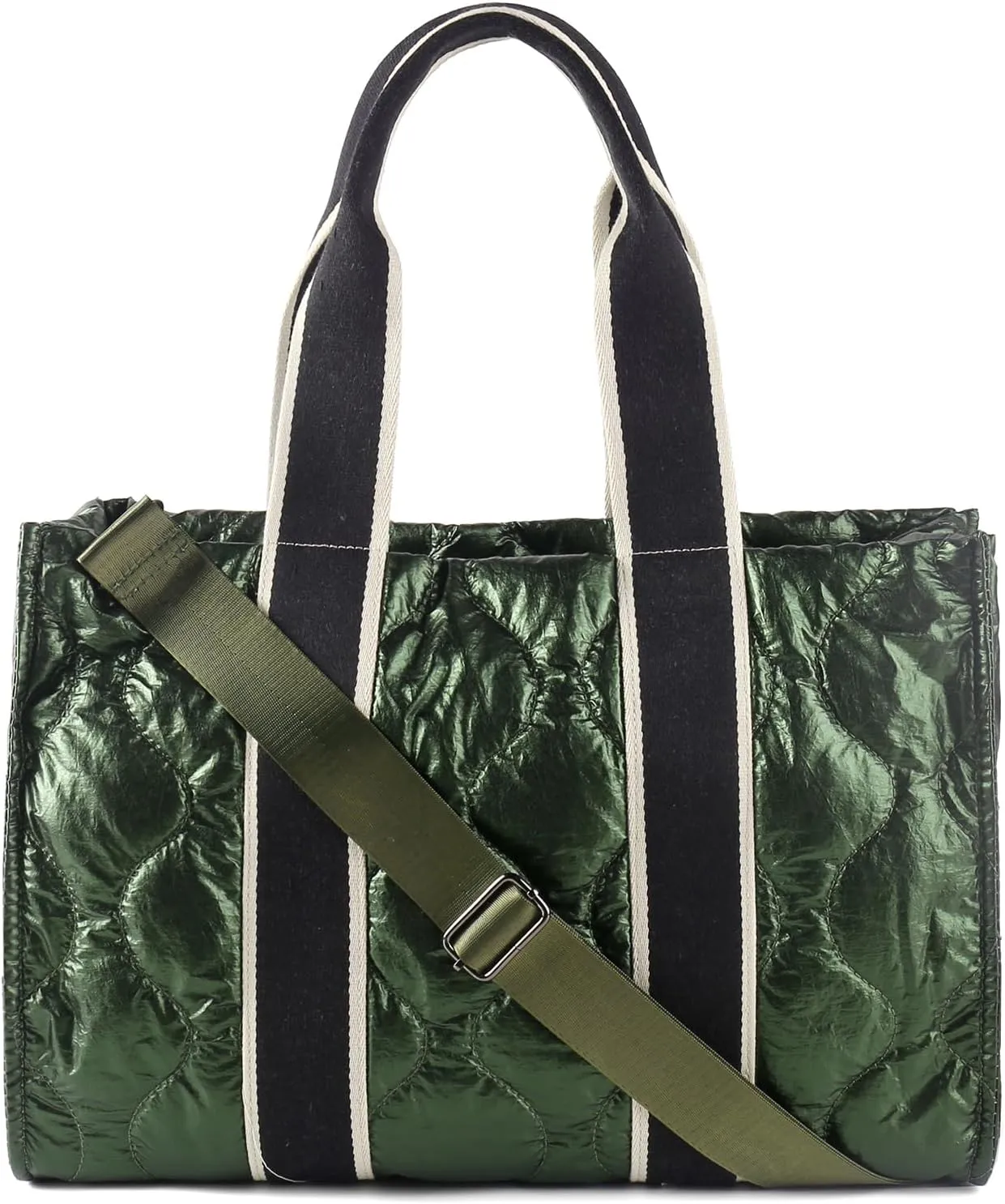 Tote Bag for Women Large Quilted Handbag Detachable Strap Crossbody Bag Down Cushion Shoulder Handbag