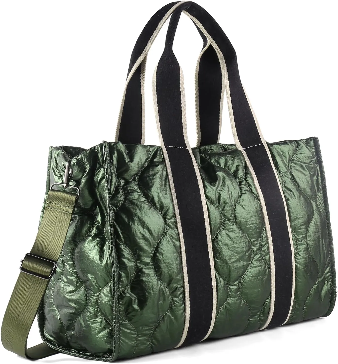 Tote Bag for Women Large Quilted Handbag Detachable Strap Crossbody Bag Down Cushion Shoulder Handbag