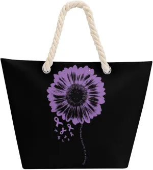 Tote Bag Large Handles Beach Bag with Zipper for Shopping Groceries Travel Outdoors Swim Pool Bag