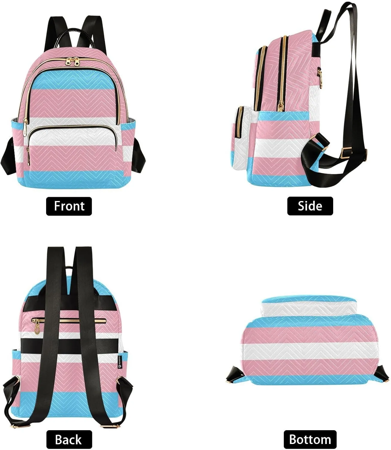 Transgender Pride Flag Mini Backpack for Women, Travel Backpack Purse Daypack Shoulder Bag for Ladies
