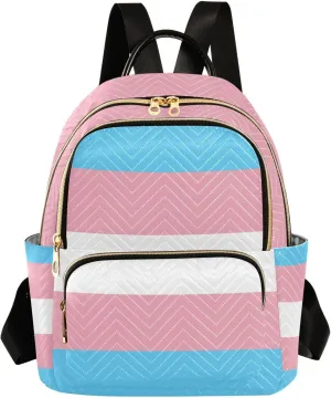 Transgender Pride Flag Mini Backpack for Women, Travel Backpack Purse Daypack Shoulder Bag for Ladies