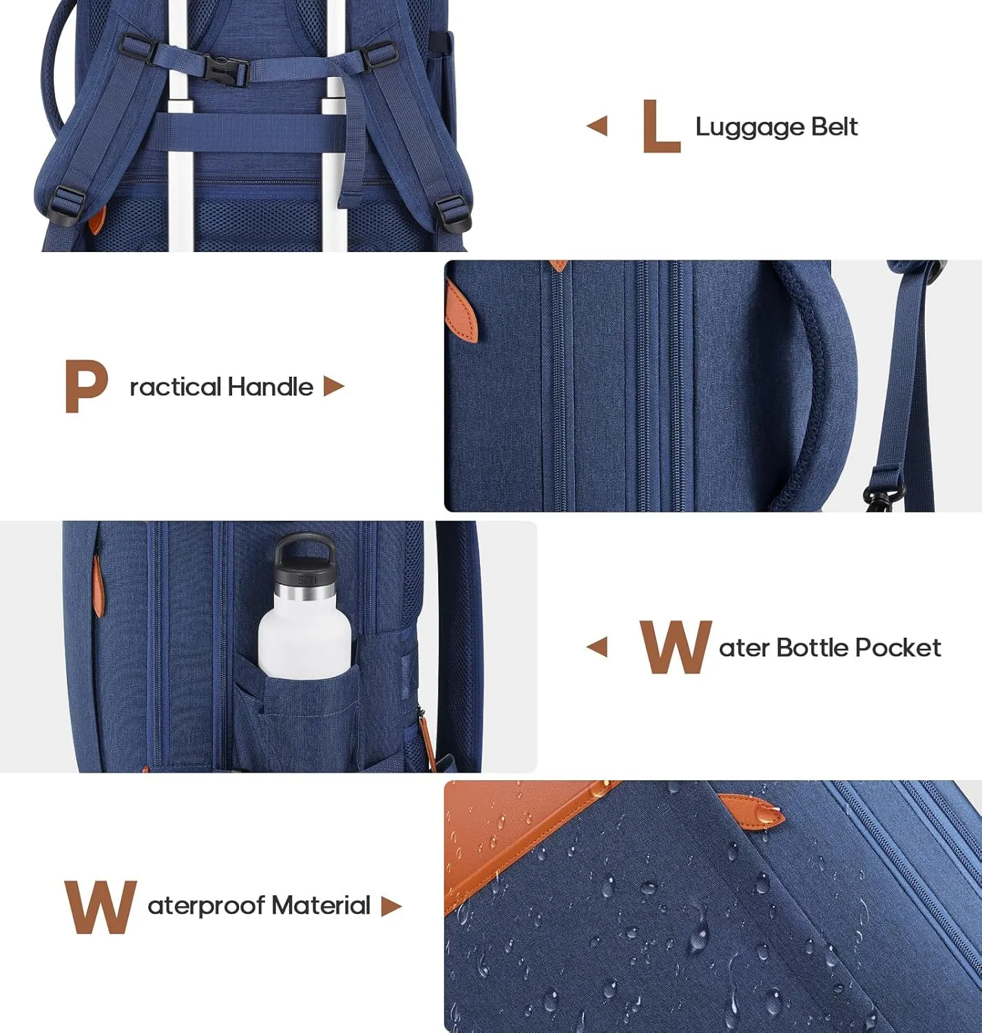 Travel Backpack, 42L Laptop Backpack, Carry-on Approved Bag for Men & Women, Waterproof Luggage with Packing Cubes, Shoe Pocket, Personal Item Size for Flights