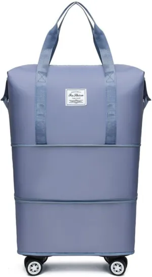 Travel Bag with Wheels, 2025 New Large Capacity Travel Bag - Universal Wheel Removable (Blue)