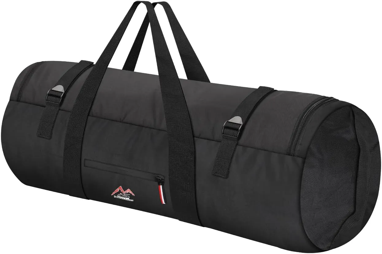 Travel Duffel Bag 37L/63L/125L Oversized Duffel Bag, Upgrade Zipper, Durable and Waterproof, Suitable for Camping Bag Travel Storage Bag Tent StorageBag Sports Equipment Bag (Black, S,37L)