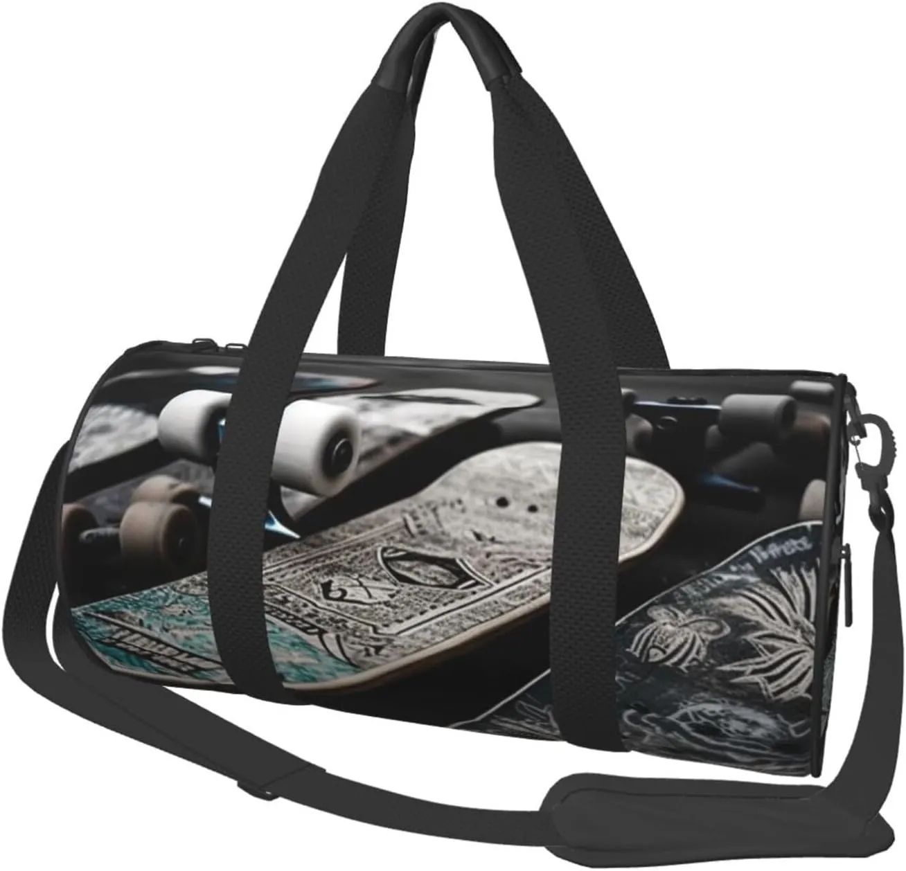 Travel Duffel Bag Foldable Weekender Overnight Bag Skate Boards Sports Tote Gym Bags Large Capacity Lightweight Carry On Luggage Bags for Men Women